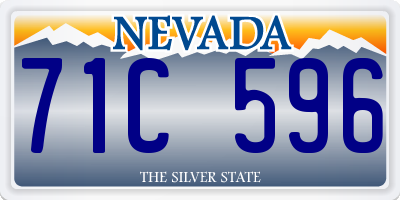 NV license plate 71C596