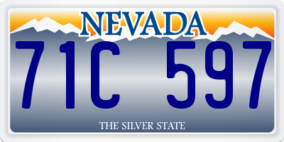NV license plate 71C597