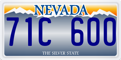NV license plate 71C600