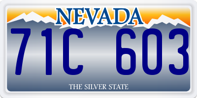NV license plate 71C603