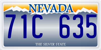 NV license plate 71C635