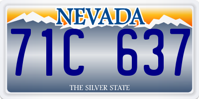NV license plate 71C637