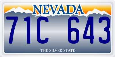 NV license plate 71C643