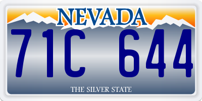 NV license plate 71C644