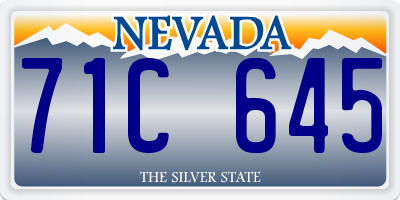 NV license plate 71C645