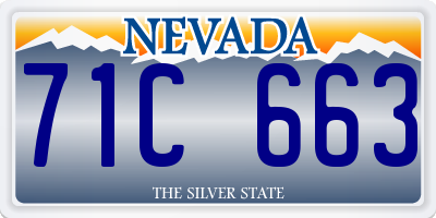 NV license plate 71C663