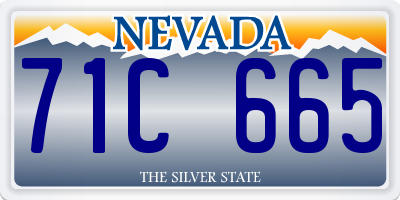 NV license plate 71C665