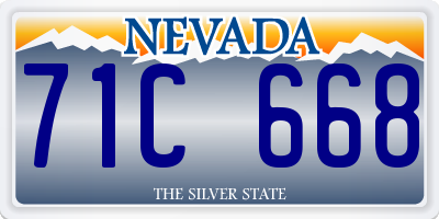 NV license plate 71C668