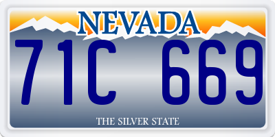 NV license plate 71C669