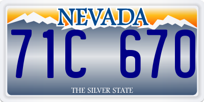 NV license plate 71C670