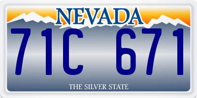 NV license plate 71C671