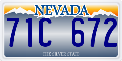 NV license plate 71C672