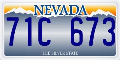 NV license plate 71C673