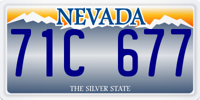 NV license plate 71C677