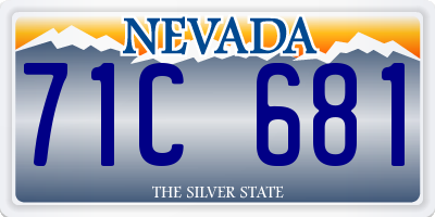 NV license plate 71C681