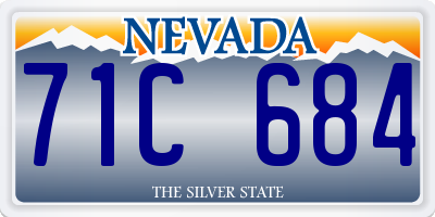 NV license plate 71C684