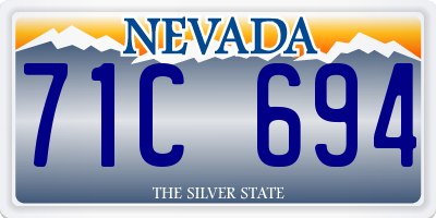 NV license plate 71C694