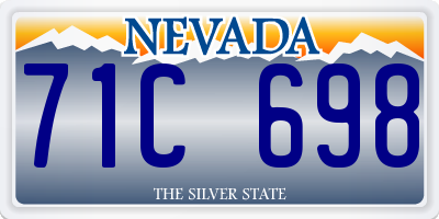 NV license plate 71C698