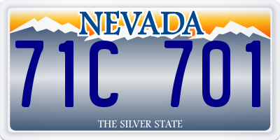 NV license plate 71C701
