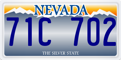 NV license plate 71C702