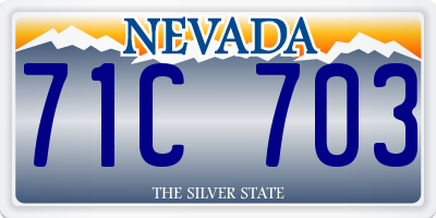 NV license plate 71C703