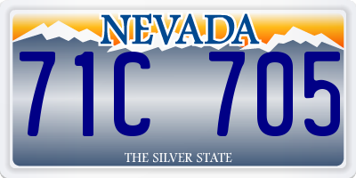 NV license plate 71C705