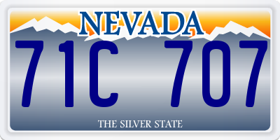 NV license plate 71C707
