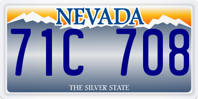 NV license plate 71C708
