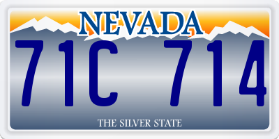 NV license plate 71C714