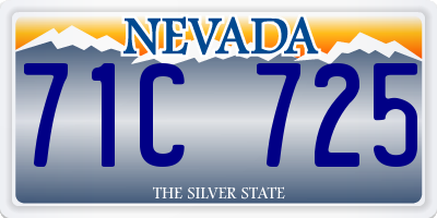 NV license plate 71C725