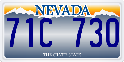 NV license plate 71C730