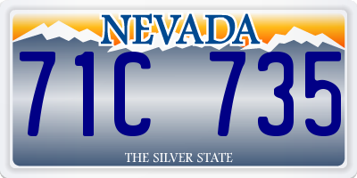 NV license plate 71C735
