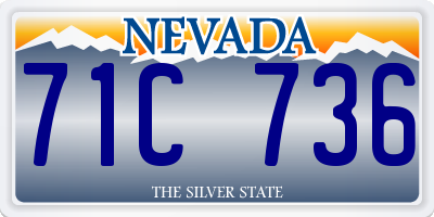 NV license plate 71C736