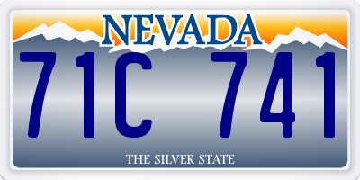 NV license plate 71C741