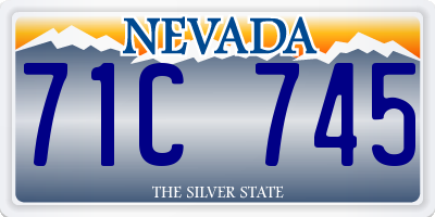 NV license plate 71C745