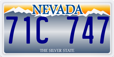 NV license plate 71C747