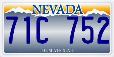 NV license plate 71C752