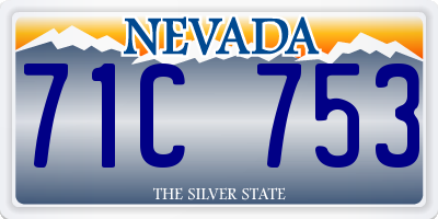 NV license plate 71C753