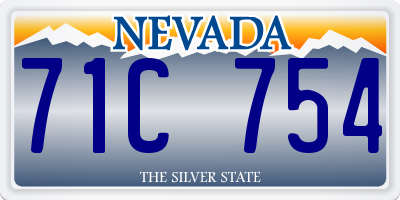 NV license plate 71C754