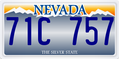NV license plate 71C757