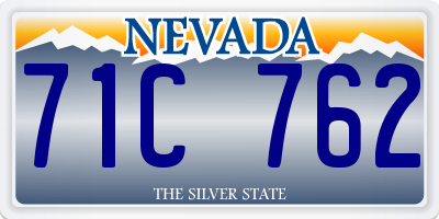 NV license plate 71C762