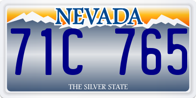 NV license plate 71C765