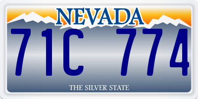 NV license plate 71C774