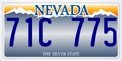 NV license plate 71C775