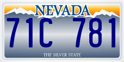NV license plate 71C781