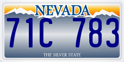 NV license plate 71C783
