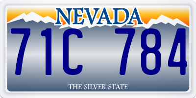 NV license plate 71C784