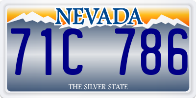 NV license plate 71C786