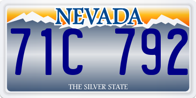 NV license plate 71C792