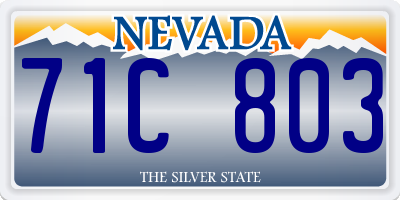 NV license plate 71C803